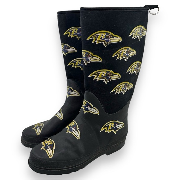 Baltimore Ravens NFL Women’s Snow Rain Boots 8 Black - Picture 1 of 15